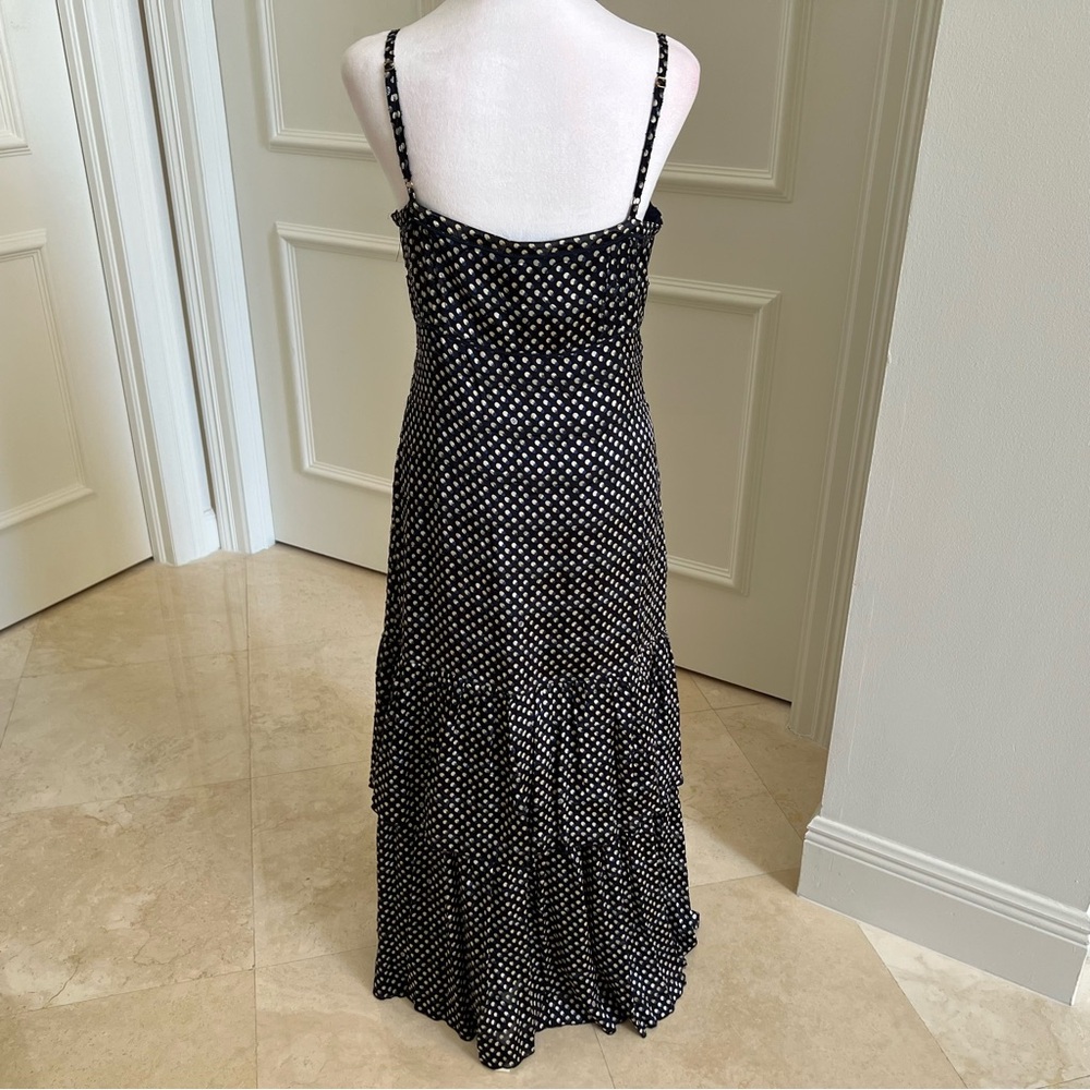 Tory Burch Silk Polka Dots Tea Length Dress with Shaw NWOT - Picture 6 of 15